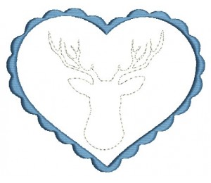 Stickdatei - Bayrisches Herzrahmen Hirsch Doodle